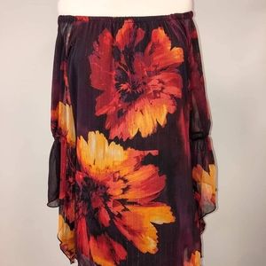 Fall Floral Off The Shoulder Blouse